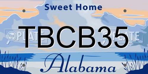 TBCB35 Alabama License Plate