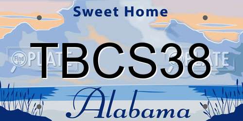 TBCS38 Alabama License Plate