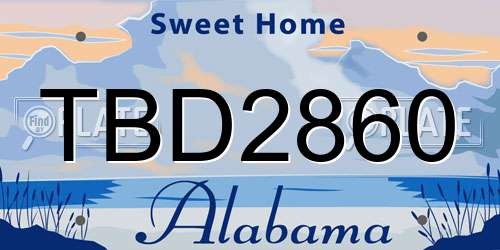 TBD2860 Alabama License Plate