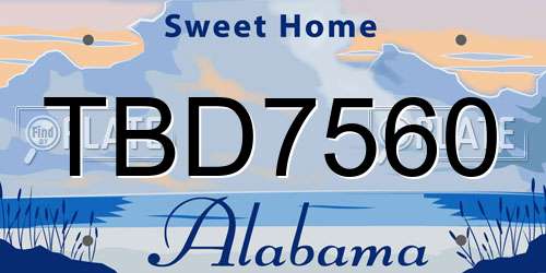 TBD7560 Alabama License Plate