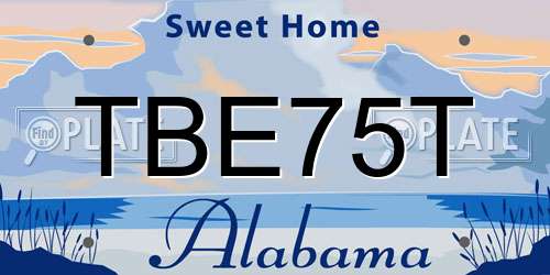 TBE75T Alabama License Plate