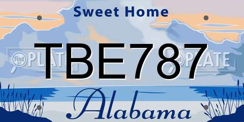 TBE787 Alabama License Plate