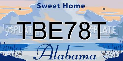 TBE78T Alabama License Plate