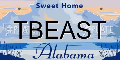 TBEAST Alabama License Plate