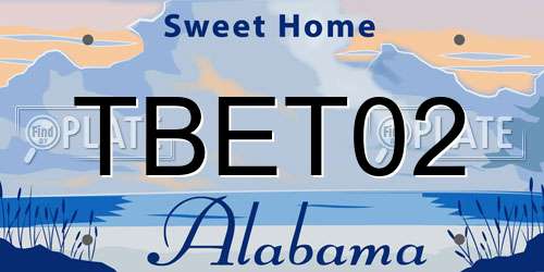 TBET02 Alabama License Plate
