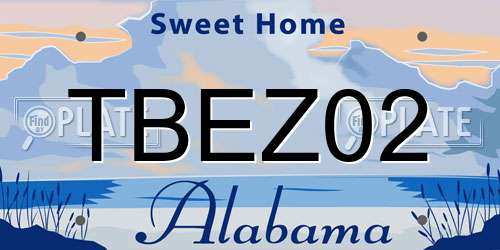 TBEZ02 Alabama License Plate