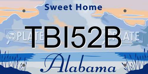 TBI52B Alabama License Plate