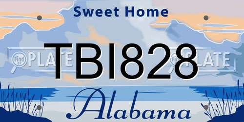 TBI828 Alabama License Plate
