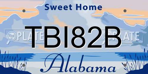 TBI82B Alabama License Plate