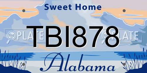 TBI878 Alabama License Plate