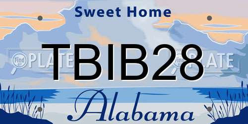 TBIB28 Alabama License Plate