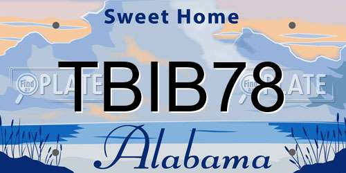 TBIB78 Alabama License Plate