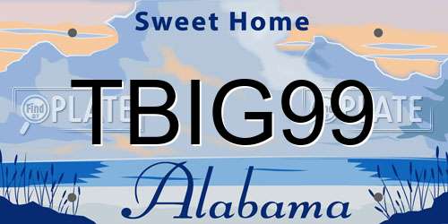 TBIG99 Alabama License Plate
