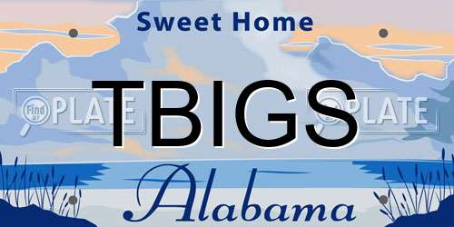 TBIGS Alabama License Plate