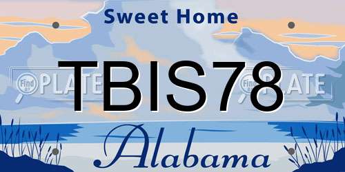 TBIS78 Alabama License Plate