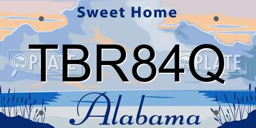 TBR84Q Alabama License Plate