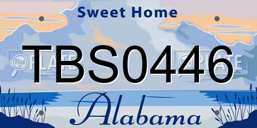 TBS0446 Alabama License Plate
