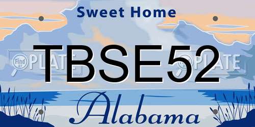 TBSE52 Alabama License Plate