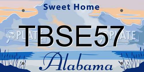 TBSE57 Alabama License Plate