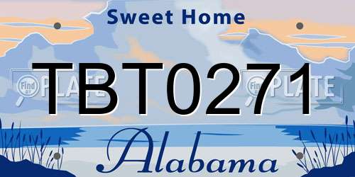 TBT0271 Alabama License Plate