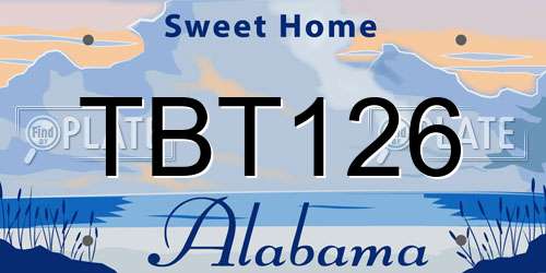 TBT126 Alabama License Plate