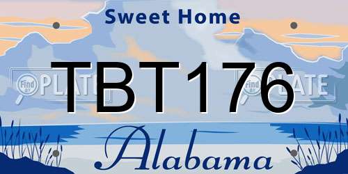 TBT176 Alabama License Plate