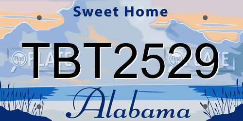 TBT2529 Alabama License Plate
