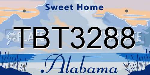 TBT3288 Alabama License Plate