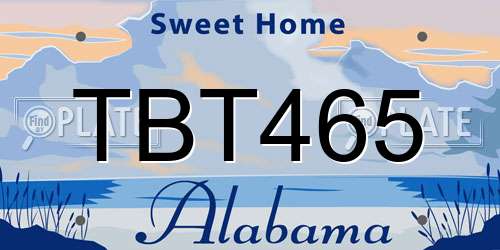 TBT465 Alabama License Plate