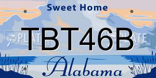 TBT46B Alabama License Plate