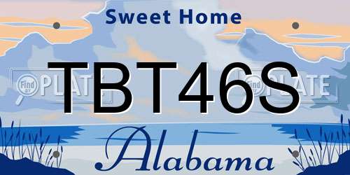 TBT46S Alabama License Plate