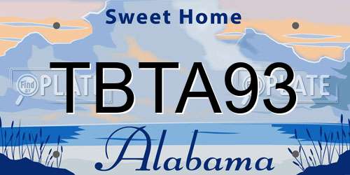 TBTA93 Alabama License Plate