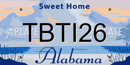 TBTI26 Alabama License Plate