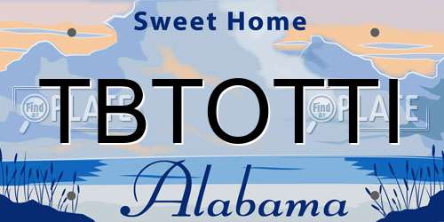 TBTOTTI Alabama License Plate