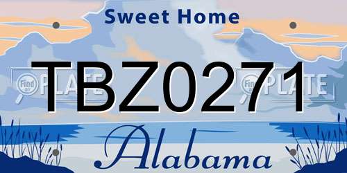 TBZ0271 Alabama License Plate