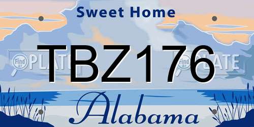 TBZ176 Alabama License Plate