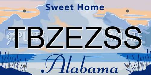 TBZEZSS Alabama License Plate