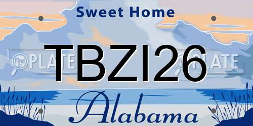 TBZI26 Alabama License Plate
