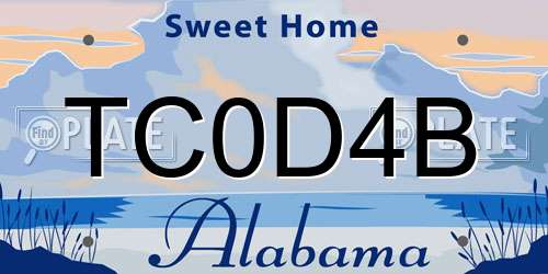 TC0D4B Alabama License Plate