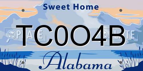 TC0O4B Alabama License Plate