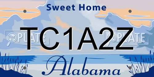 TC1A2Z Alabama License Plate