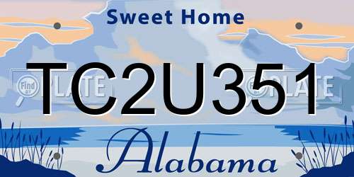 TC2U351 Alabama License Plate