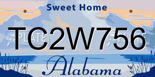 TC2W756 Alabama License Plate