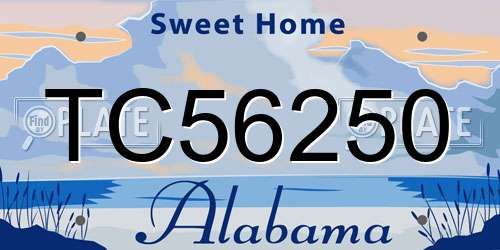 TC56250 Alabama License Plate