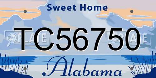 TC56750 Alabama License Plate