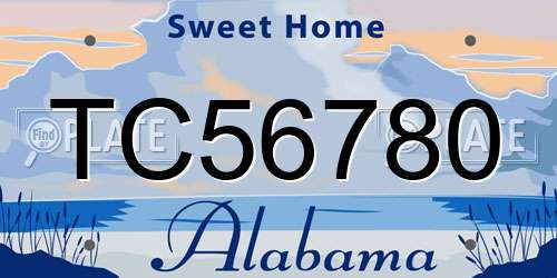 TC56780 Alabama License Plate