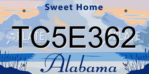 TC5E362 Alabama License Plate