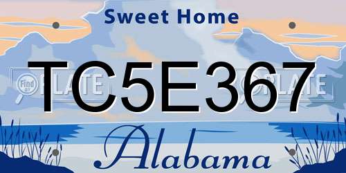 TC5E367 Alabama License Plate
