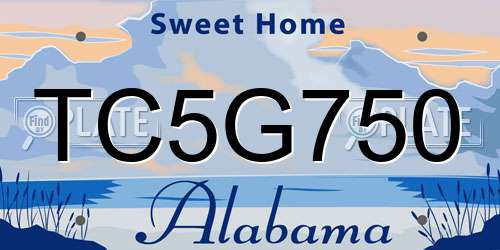 TC5G750 Alabama License Plate