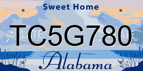 TC5G780 Alabama License Plate